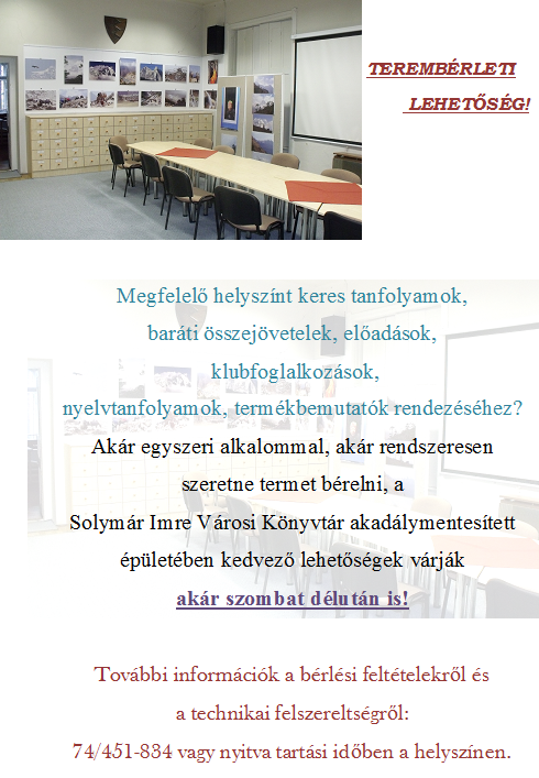 Kedvező terembérleti lehetőség